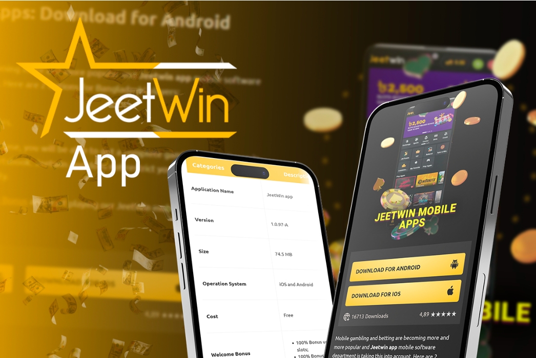 Screenshot of the Jeetwin app for Android, highlighting its layout and navigation options for users.